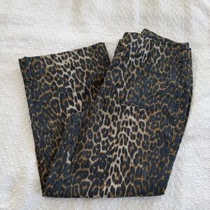 Nicole Miller Leopard Print Boot Cut Pants